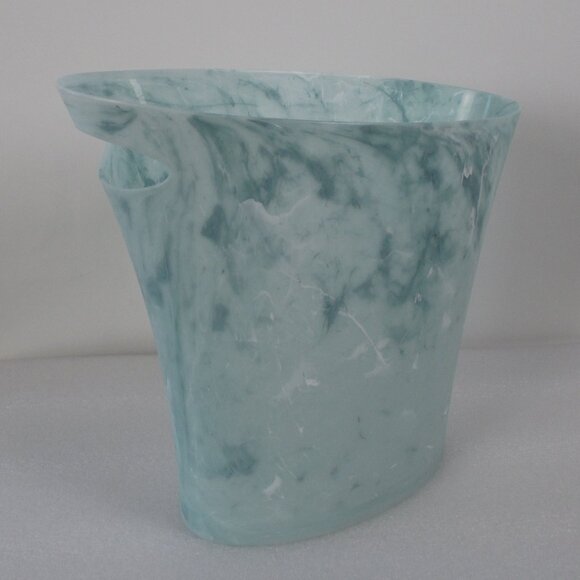 UMBRA PASTEL TURQUOISE MARBLE SKINNY WASTEBASKET - Picture 5 of 11